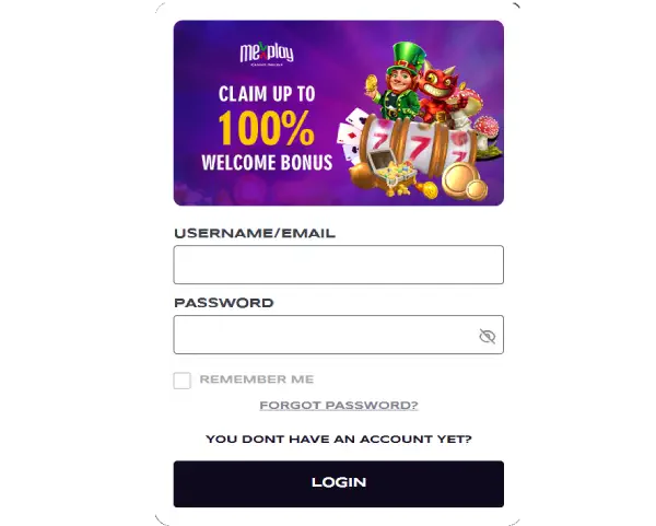 MexPlay login: panel con correo, contrasena y boton de acceso